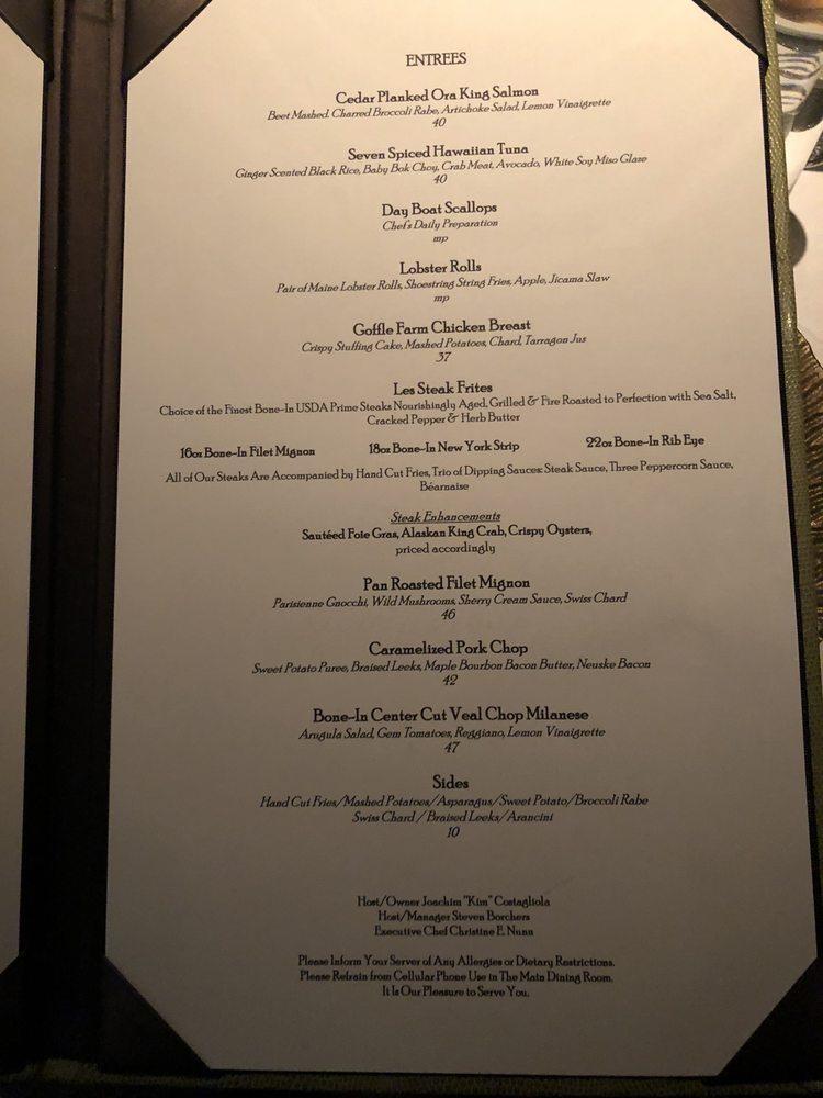 Menu at Esty Street restaurant, Park Ridge