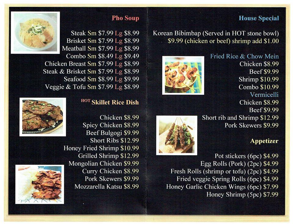 Menu at Chops restaurant, Everett
