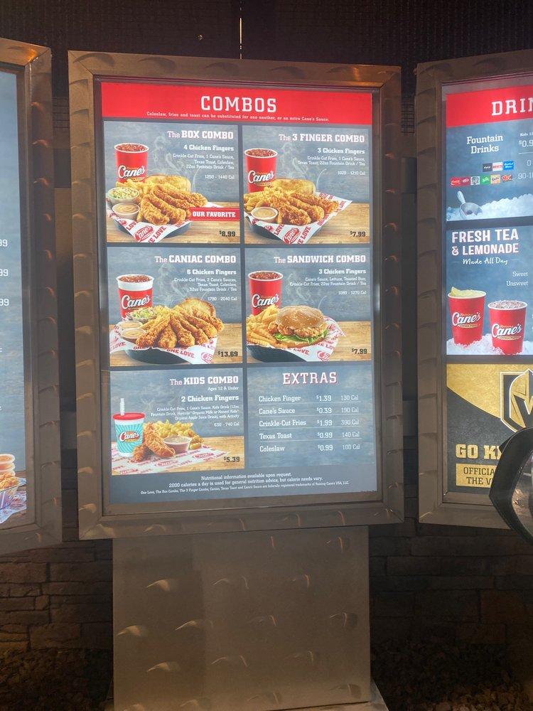 Menu  Raising Cane's