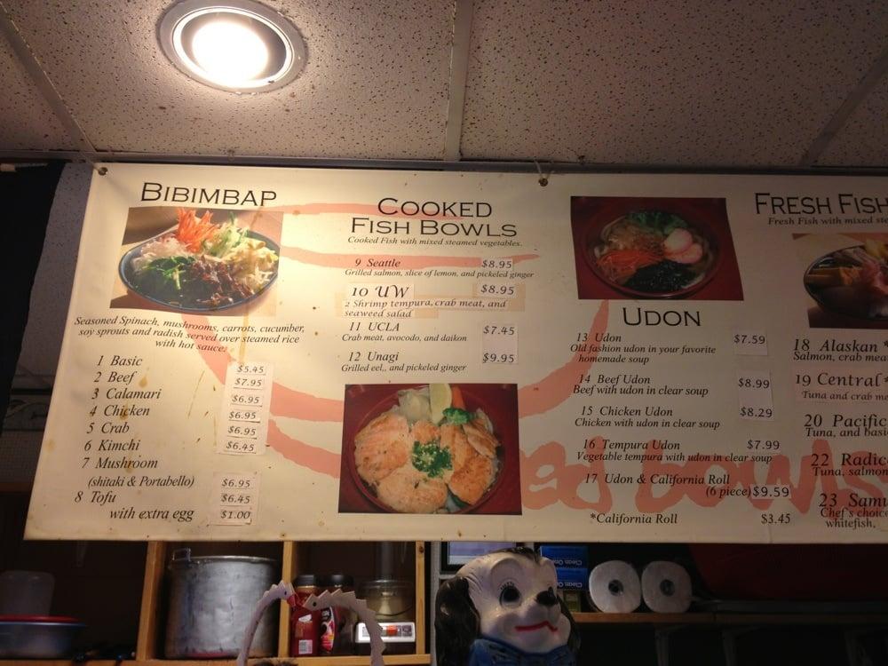 Menu at Red Bowls Restaurant, Seattle