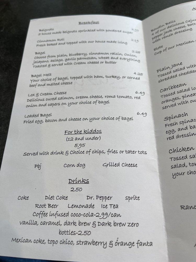 Menu at Suzy Q’s Coffee Shop and Café restaurant, Temple