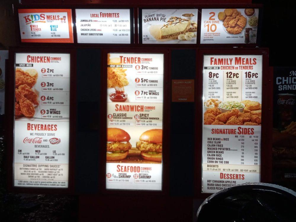 Menu at Popeyes Louisiana Kitchen fast food, Roswell