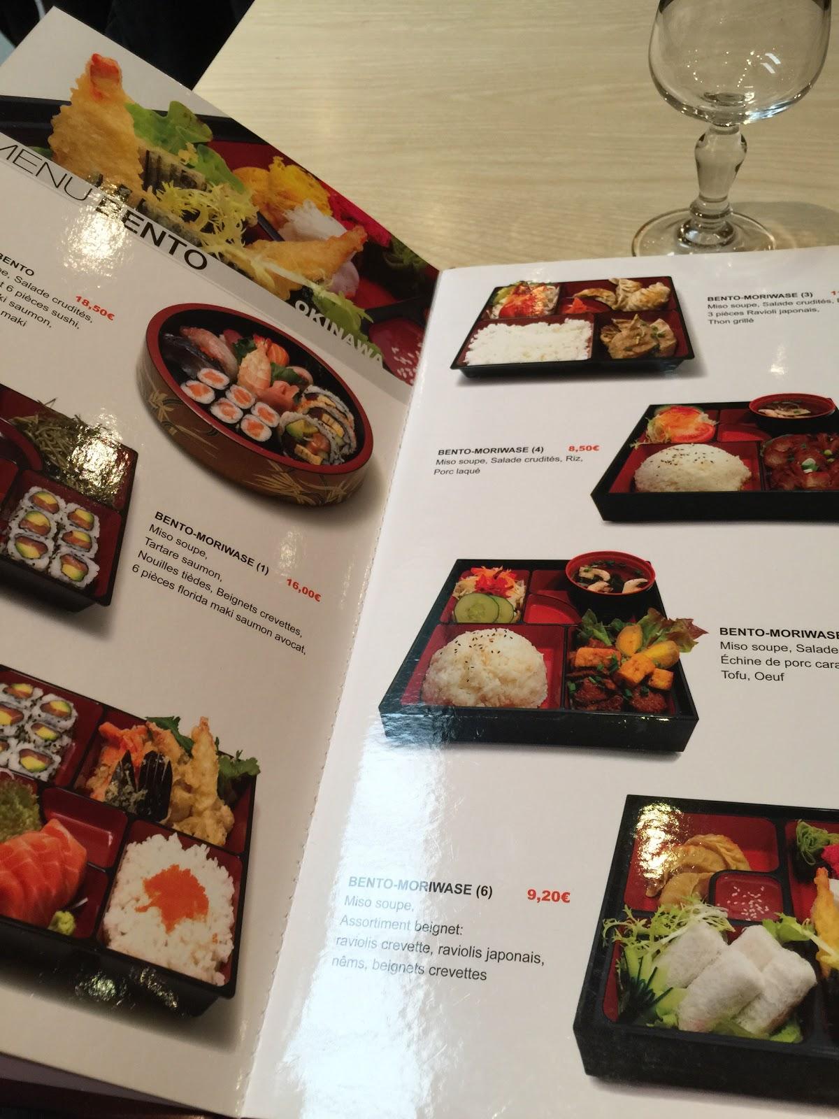 Menu au Okinawa restaurant, MontignyleBretonneux