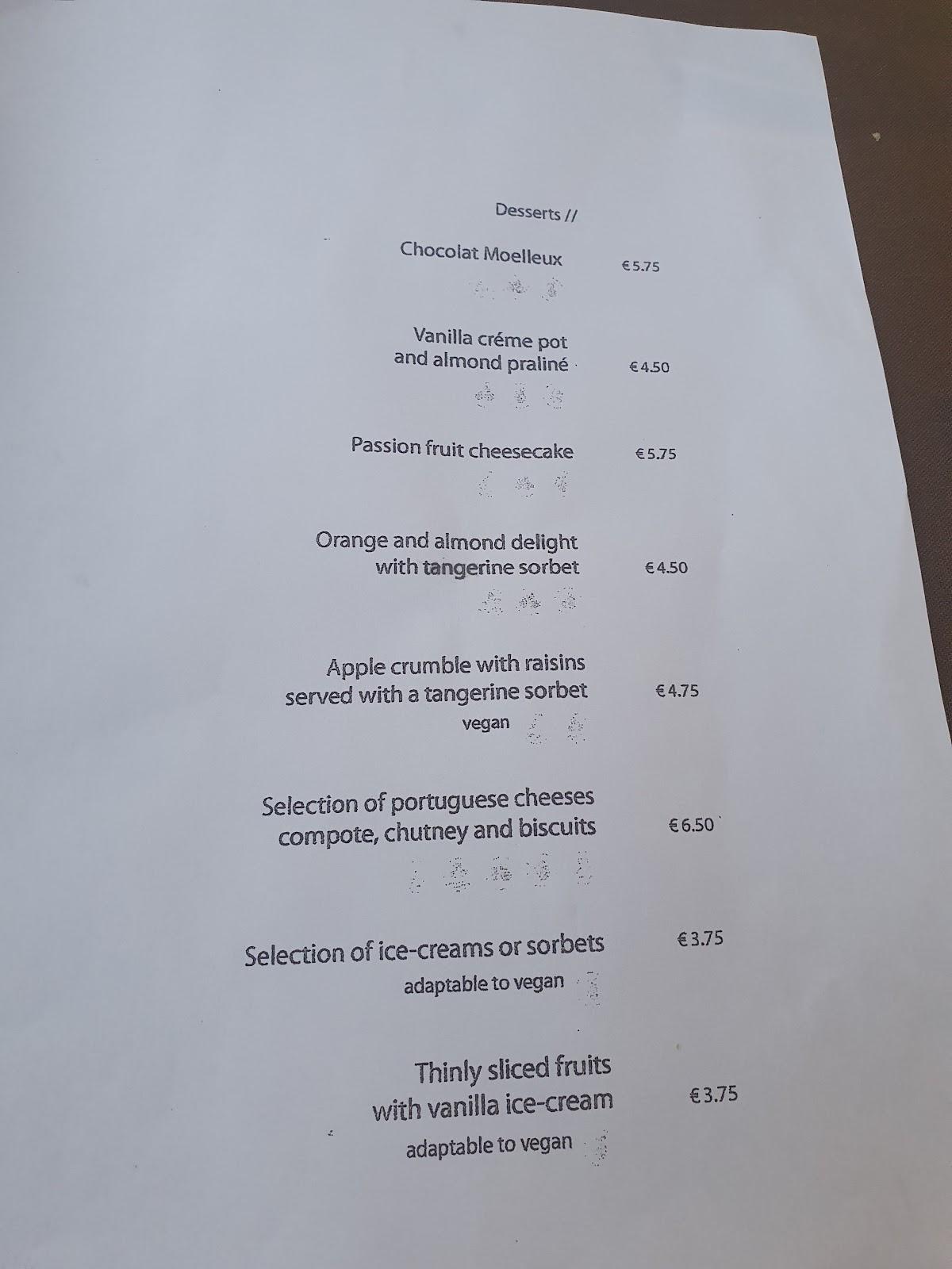 Menu at Restaurante Olives, Funchal, Rua da Carreira n° 116
