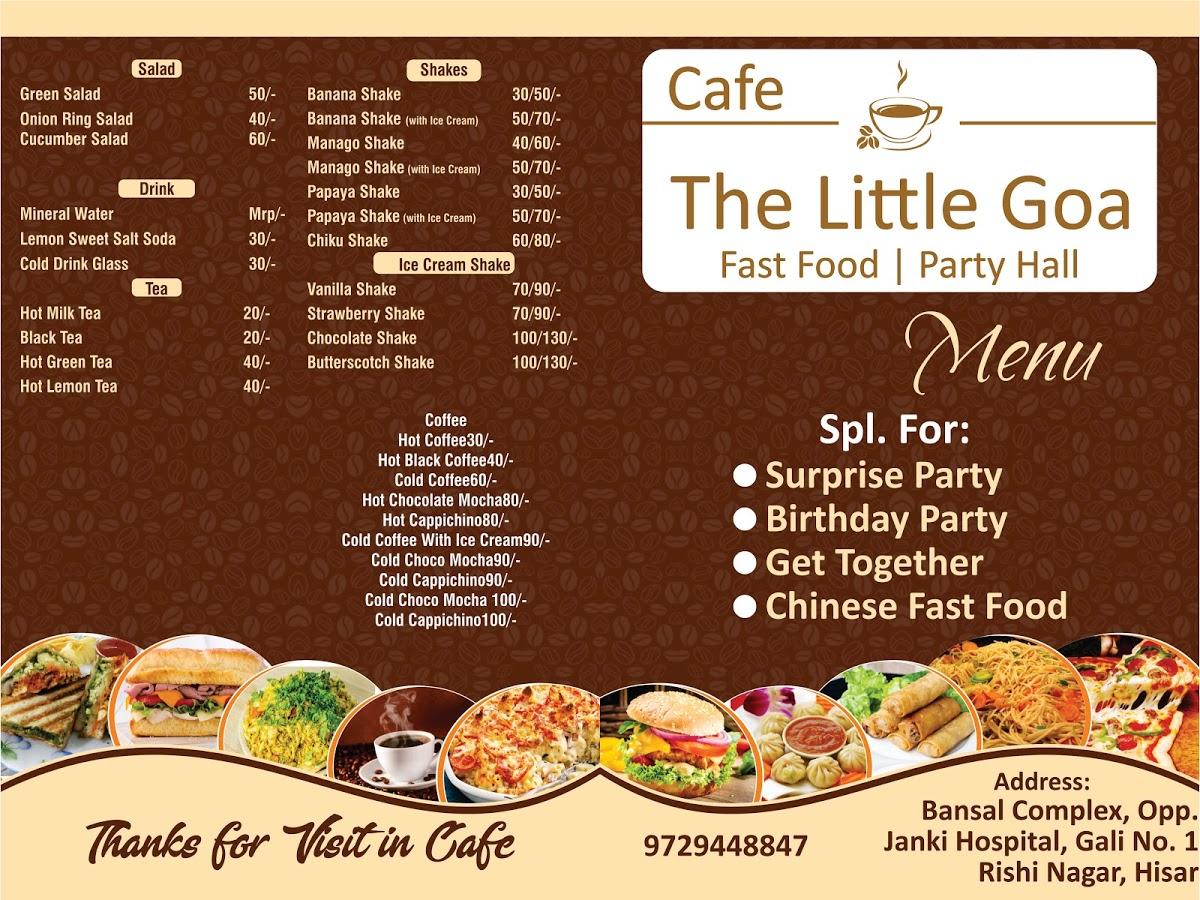 Menu at The Little GOA, Hisar
