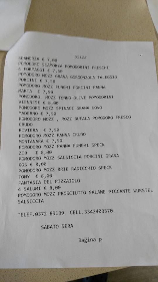 Menu de Caffetteria Panetteria El Saba di Gianluigi Sabadini