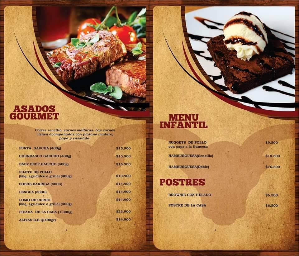 Menu at California Steak BBQ, Pueblo Tapado