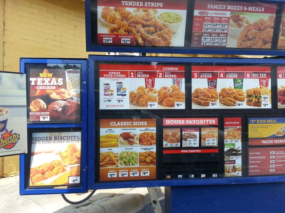 Menu at Church's Chicken fast food, Columbus, Buena Vista Rd