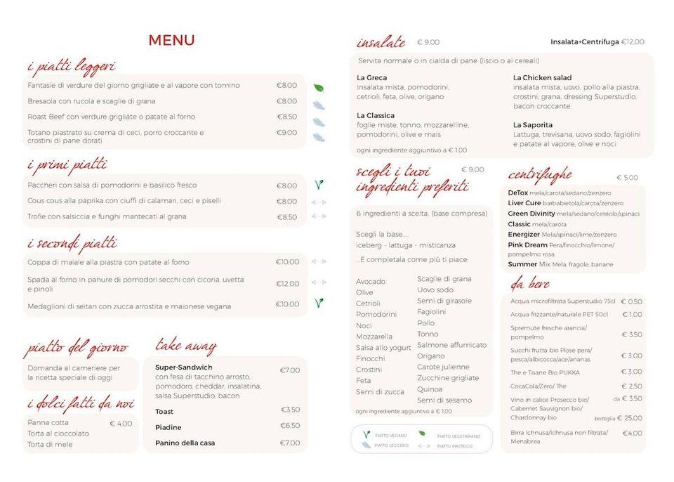 Menu di Superstudio Café 