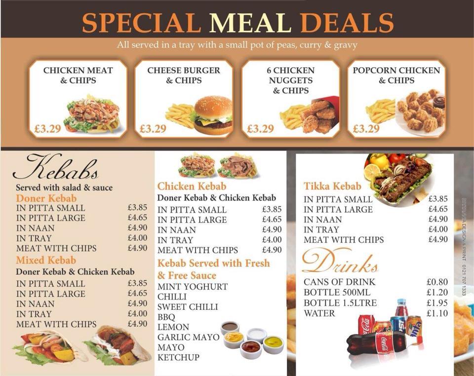 Menu at Queen's Fish & Chips restaurant, Gloucester