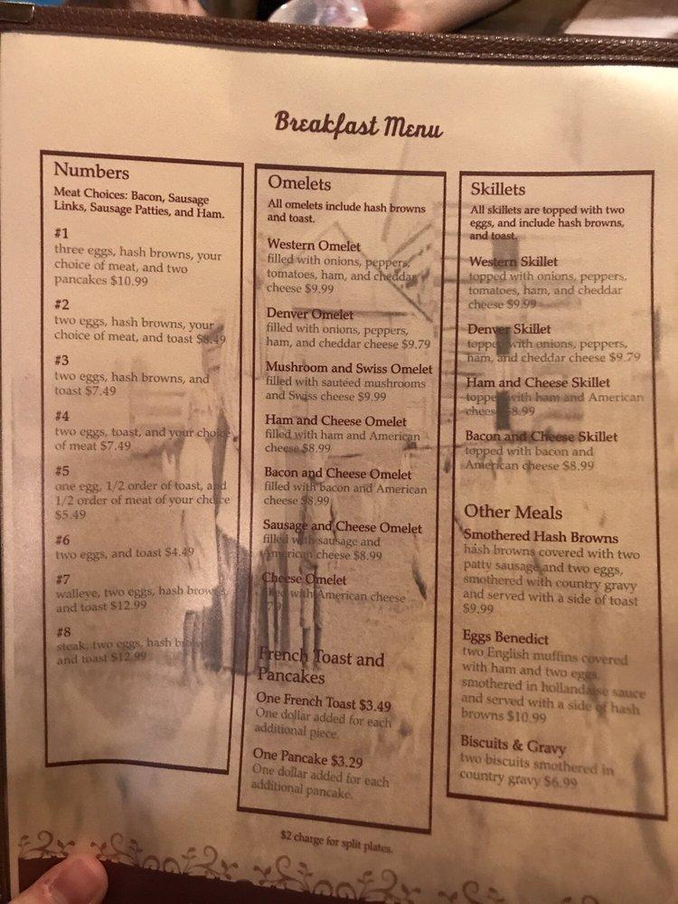 Menu at Joe's Place restaurant, Warroad