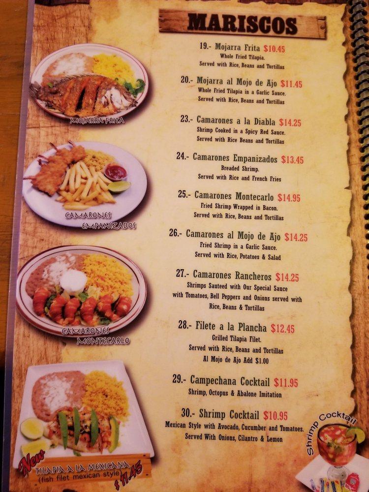 Menu at Durango Restaurant, La Puente