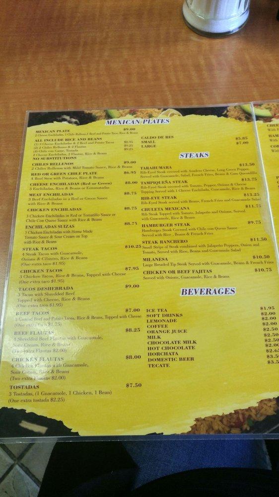 Menu at El Rincon De Cortez restaurant, El Paso, Sun Bowl Dr