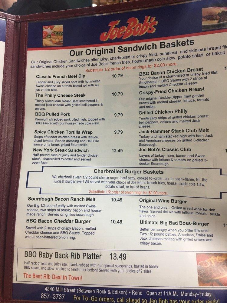 Menu at Joe Mama's Kitchen & Bar, Reno