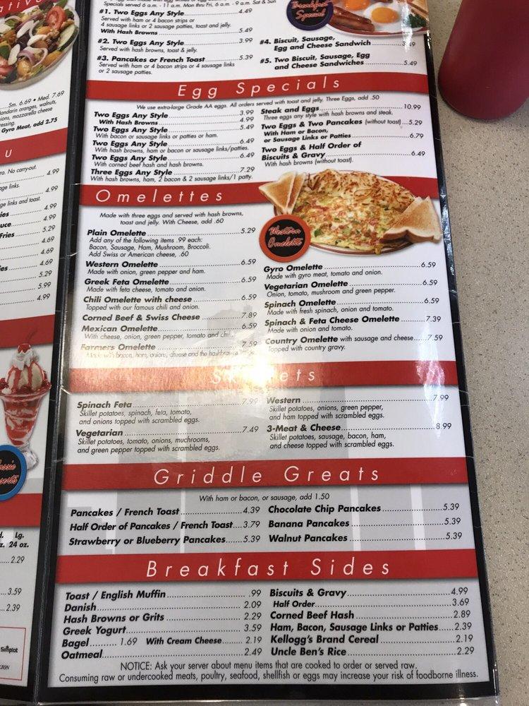 Menu at Leo's Coney Island restaurant, Westland