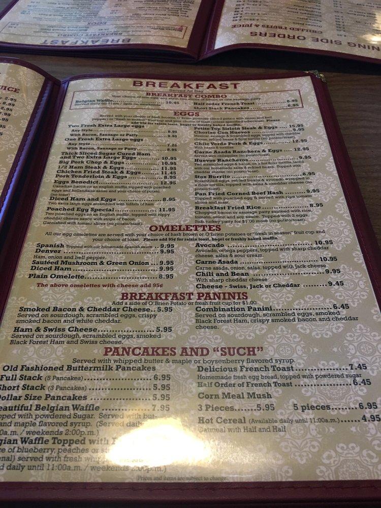 Menu at Stox Restaurant Bakery & Bar, Downey