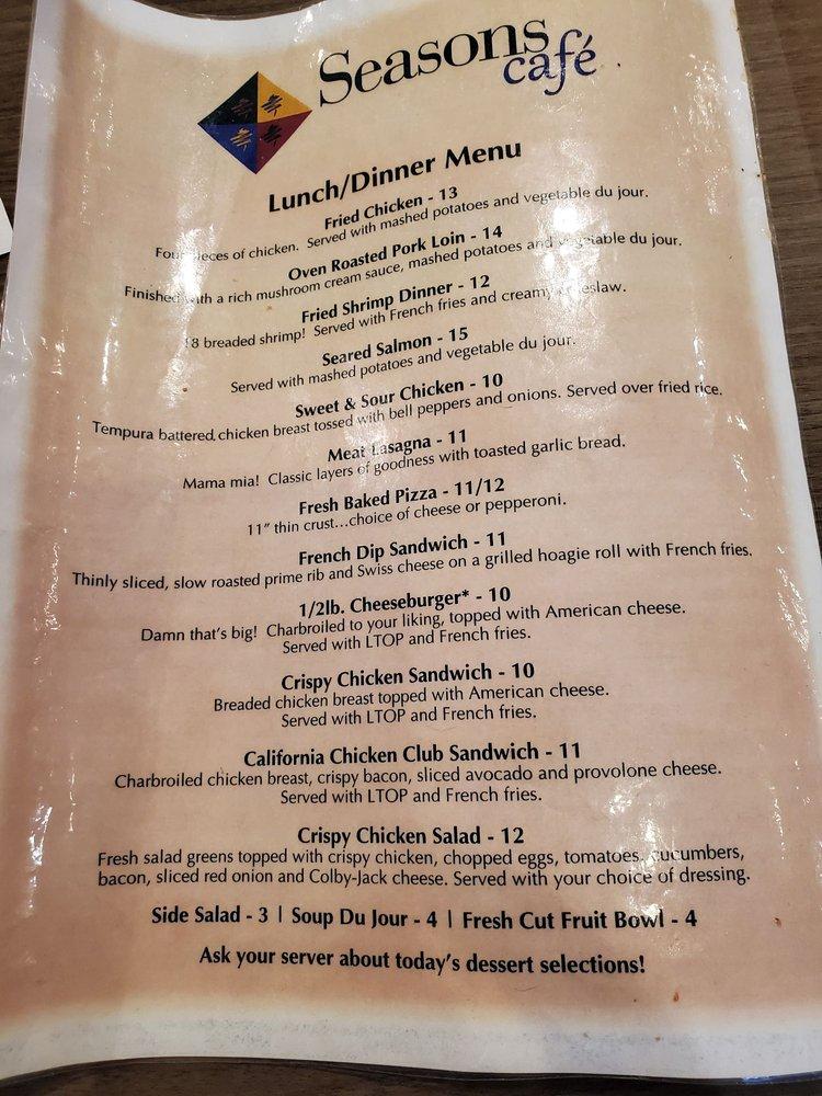 Menu at Seasons Buffet The Lodge Casino (Must be 21+) restaurant