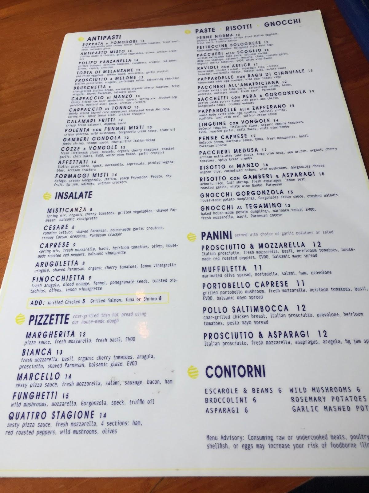 Menu at Limoncello Restaurant and Wine Bar, Saint Michaels