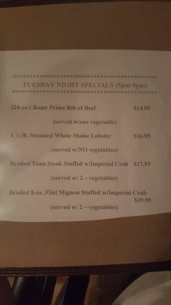Menu at Michael's Steak & Lobster House steakhouse, Baltimore