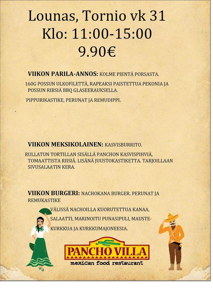 Pancho Villa Express restaurant, Tornio - Restaurant menu and reviews