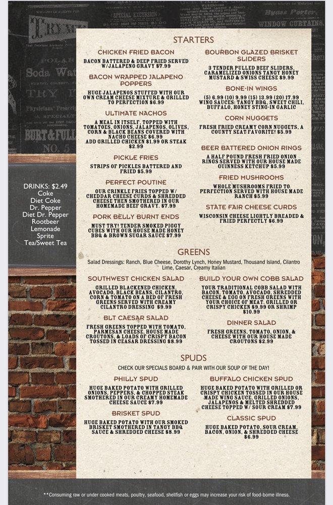 Menu at County Seat Bar and Grill, Lyons
