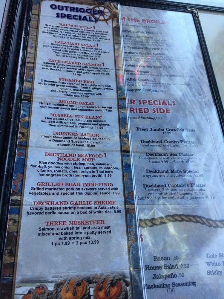Menu at Deckhand Oyster Bar North, Round Rock