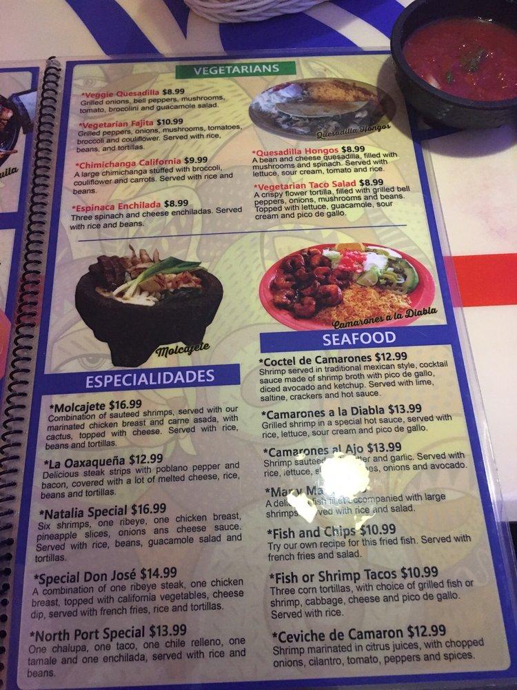 Menu at Blue Tequila Mexican Restaurant, Grill & Cantina, North Port
