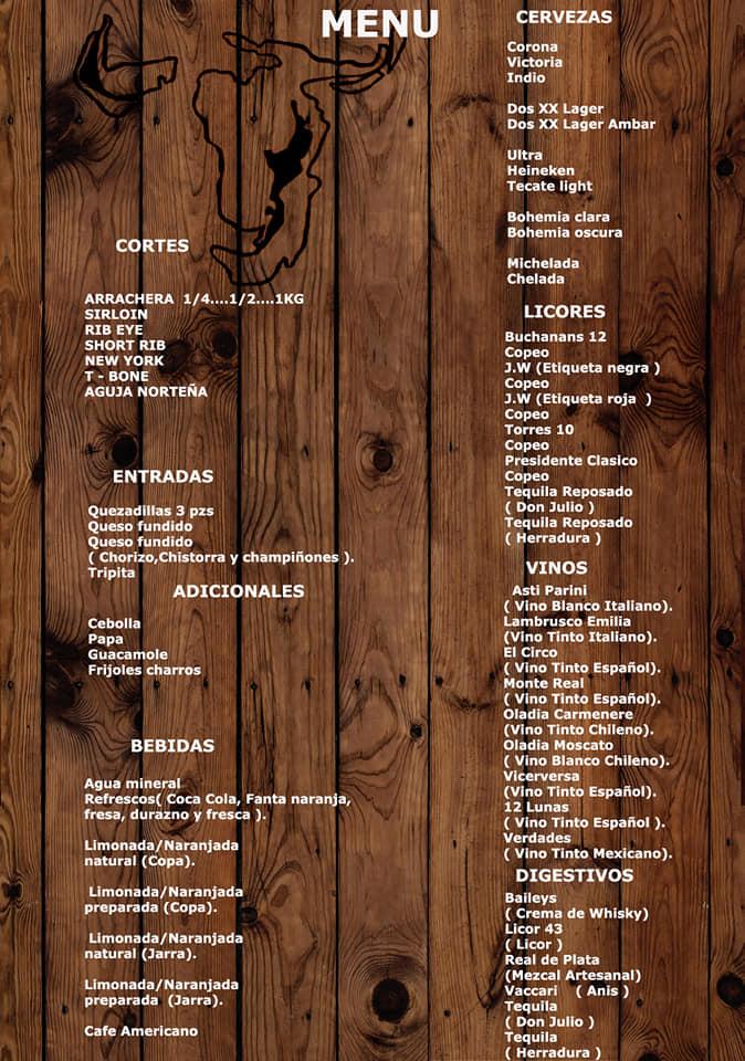 Carta de CAMPO BRAVO Restaurante, Agua Dulce