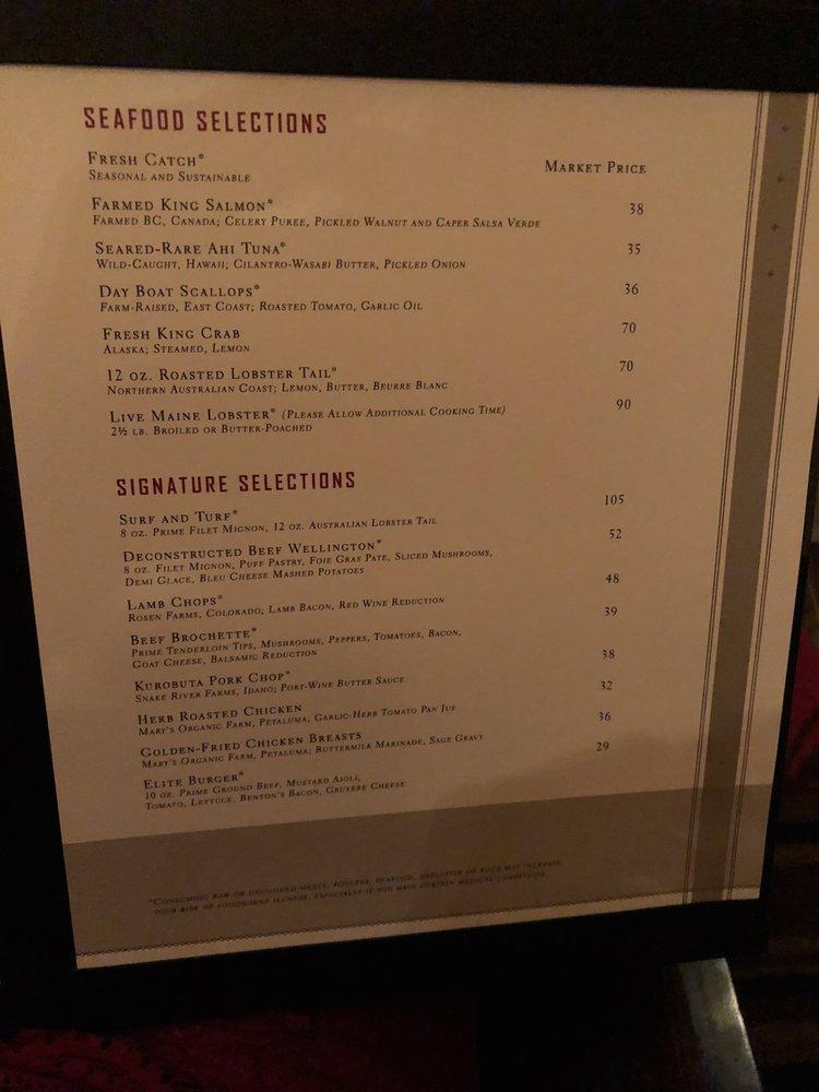 Menu at High Steaks steakhouse, Lincoln