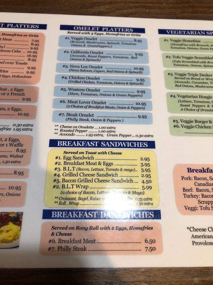 Menu at Cedar Park Cafe, Philadelphia, Baltimore Ave