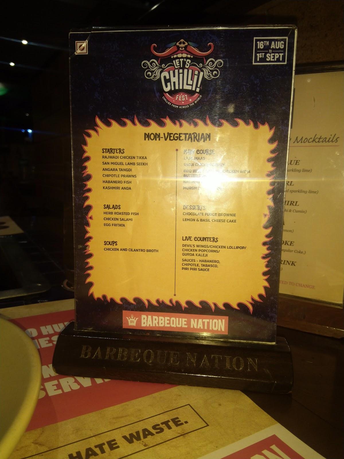Menu at Barbeque Nation, Surat, 1st Floor