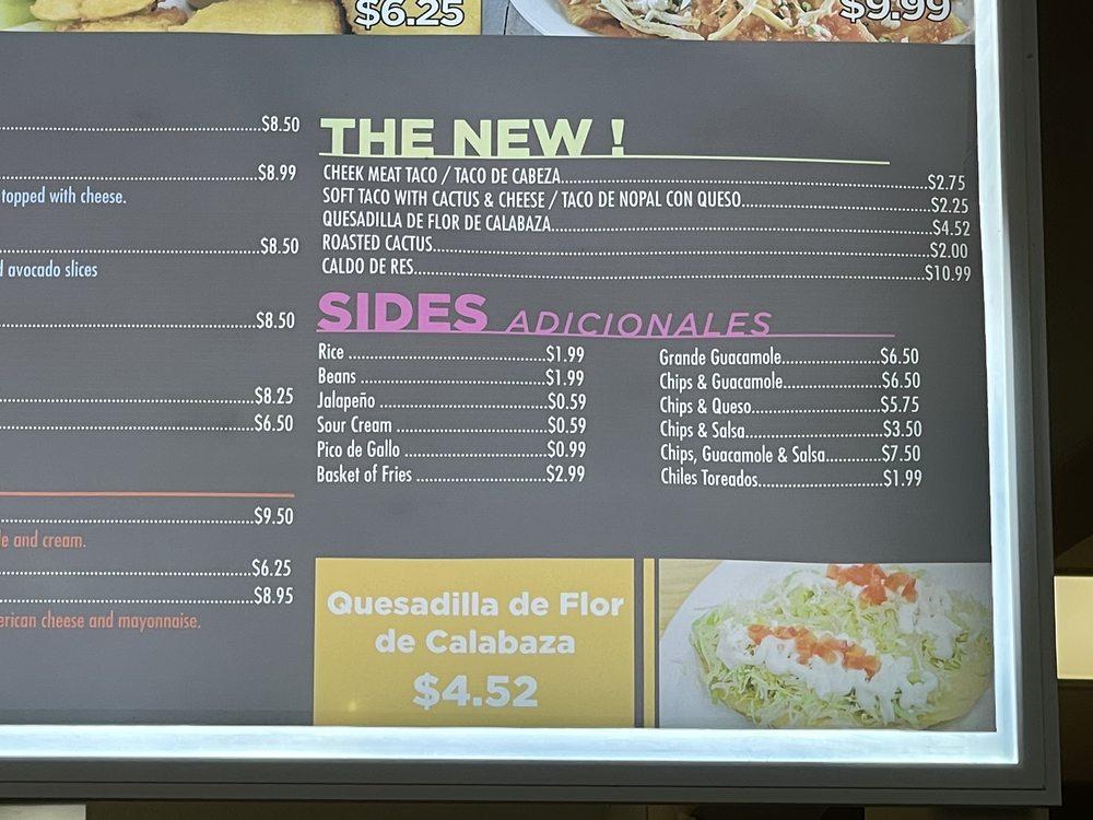 Menu at El Grande Burrito restaurant, Allen