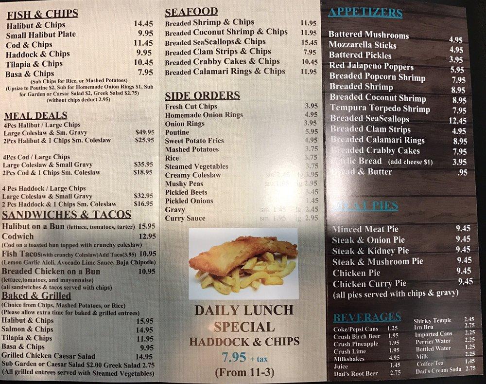 Menu at Harbourside Fish And Chips restaurant, Brampton