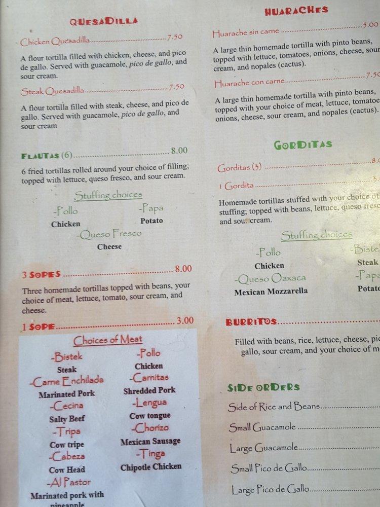 Menu At El Paisano Taqueria Restaurant Bethlehem