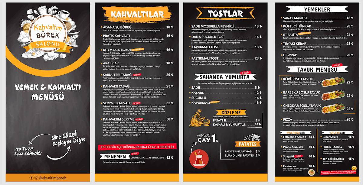 Menu at Kafe Dengi, Kırşehir