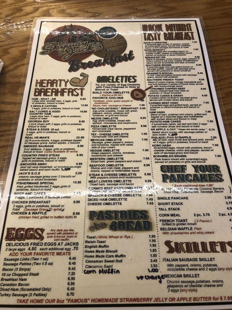 Menu at Skyway Jack's Restaurant, Saint Petersburg, 34th St S