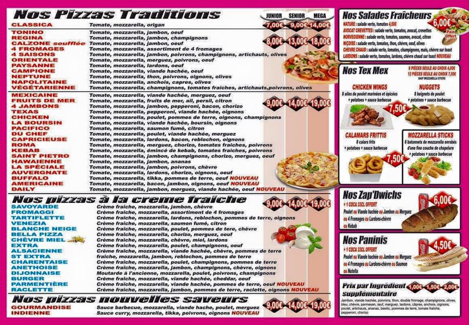 Menu at Andiamo _ Pizza restaurant, Anet