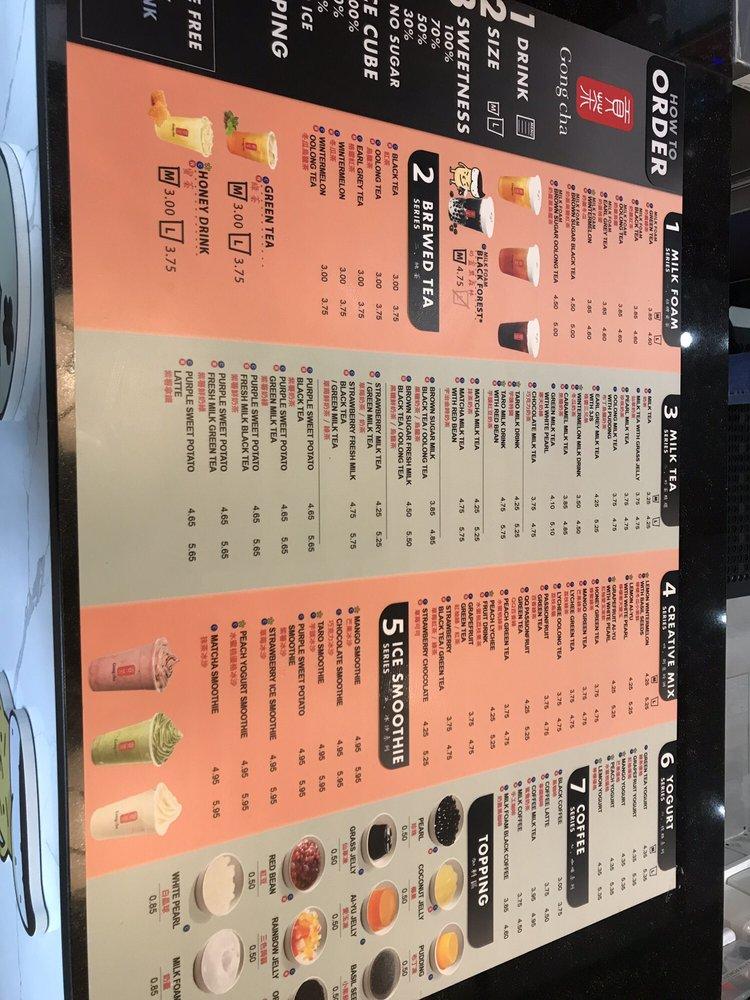 Menu at Gong cha Bel Air cafe, Bel Air