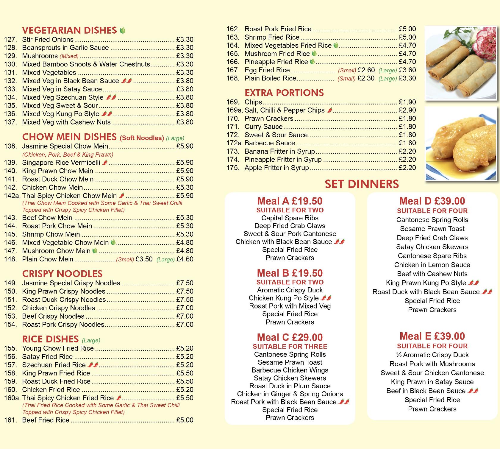 Menu at Jasmine Court Chinese Restaurant, Rugby