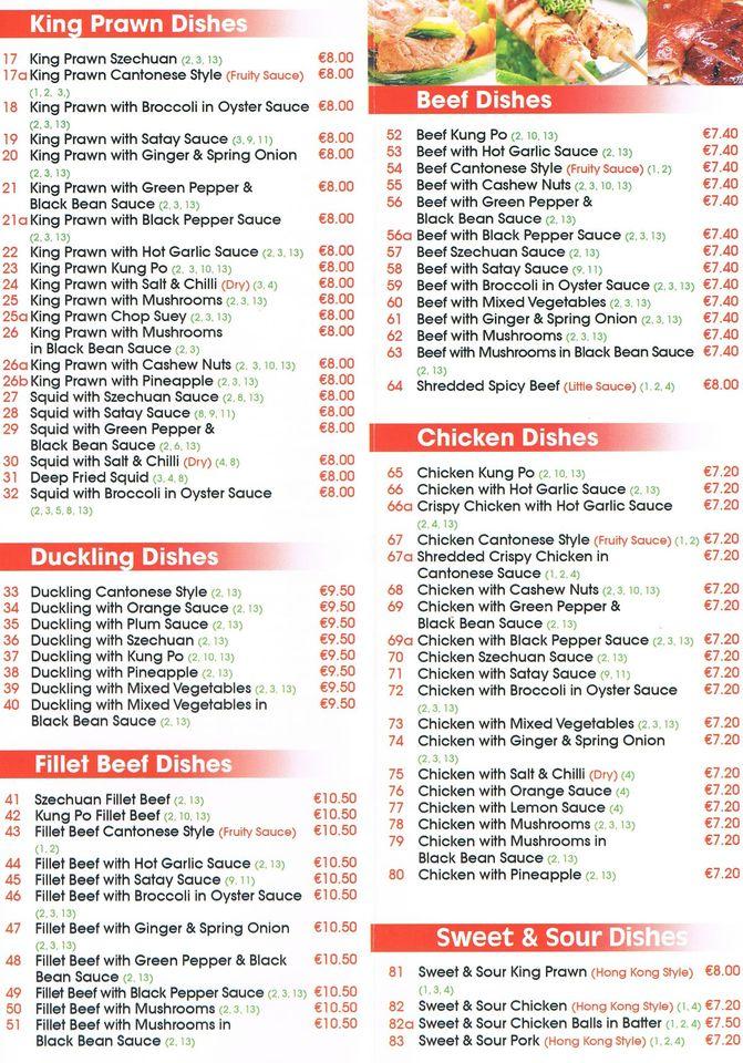 Menu at Best Chinese Takeaway fast food, Ashbourne, 6 Ashbourne Court