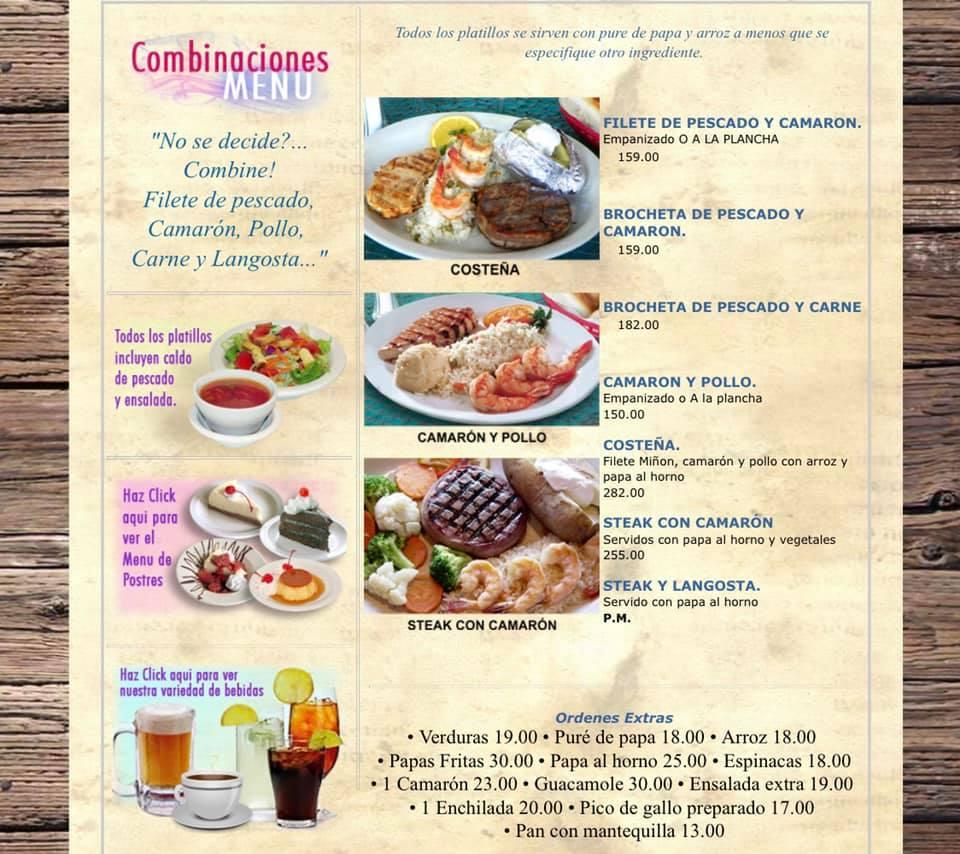 Menu at Mariscos Villa del Mar restaurant, Ciudad Juarez, Avénida dé las  Américas 1400