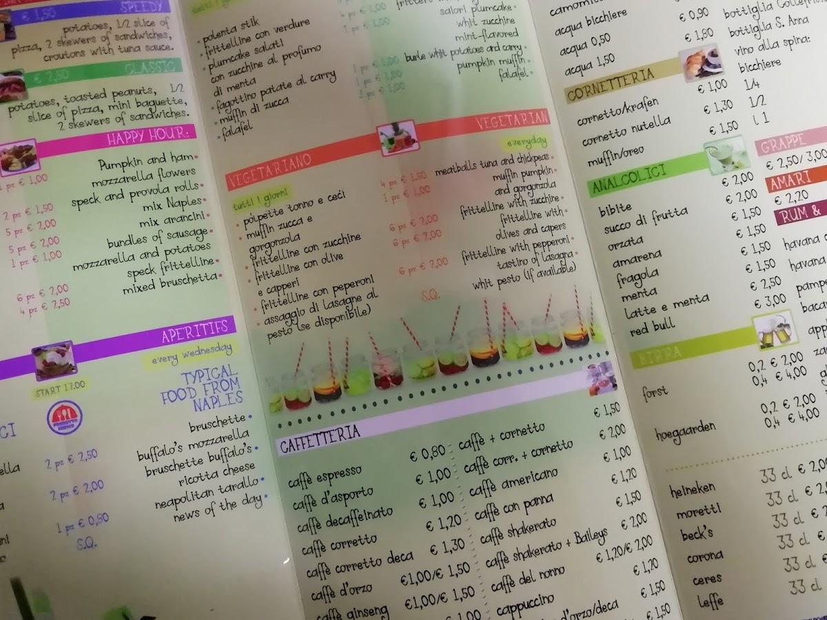 Menu di Caffe Rosso di Sera 