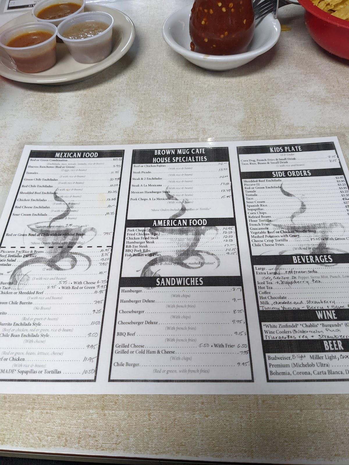Menu at Brown Mug Cafe, Winslow