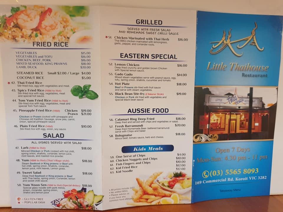 Menu At Little Thai House Restaurant Koroit   R7c9 Little Thai House Menu 2023 02 