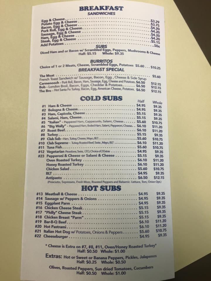 Menu At Big Wally S Subs Restaurant Sayreville   R7ca Big Wallys Subs Menu 