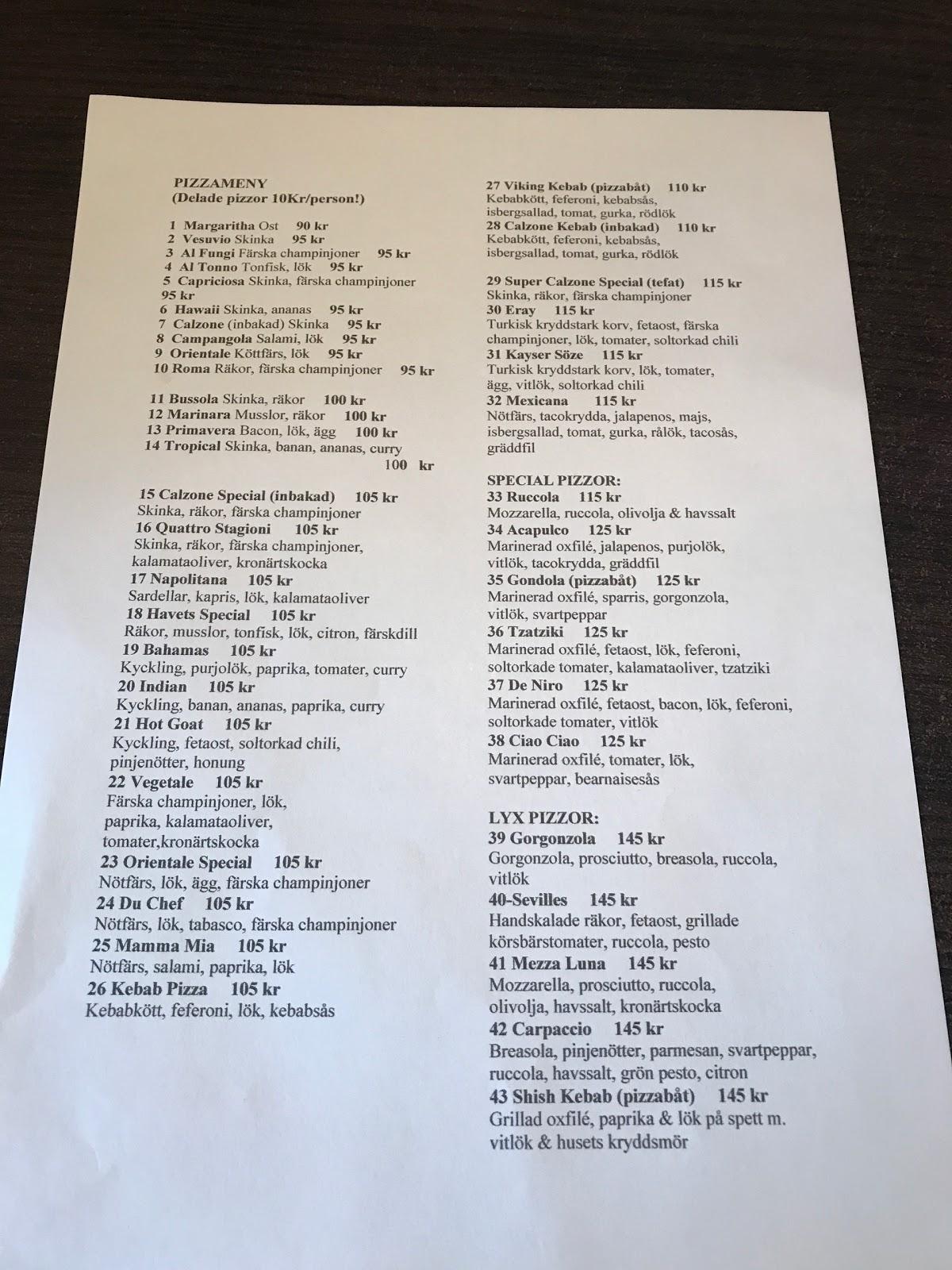 Menu at Restaurang & Bar Uppsala, Uppsala, 3