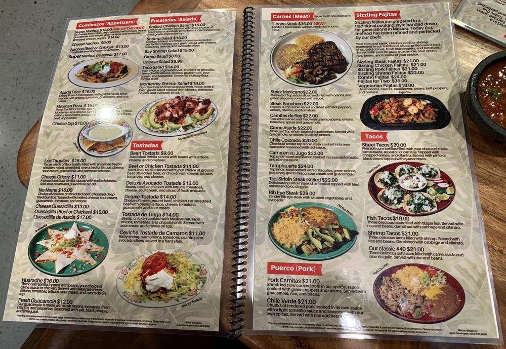 Menu at San Blas Mexican Restaurant, West Linn