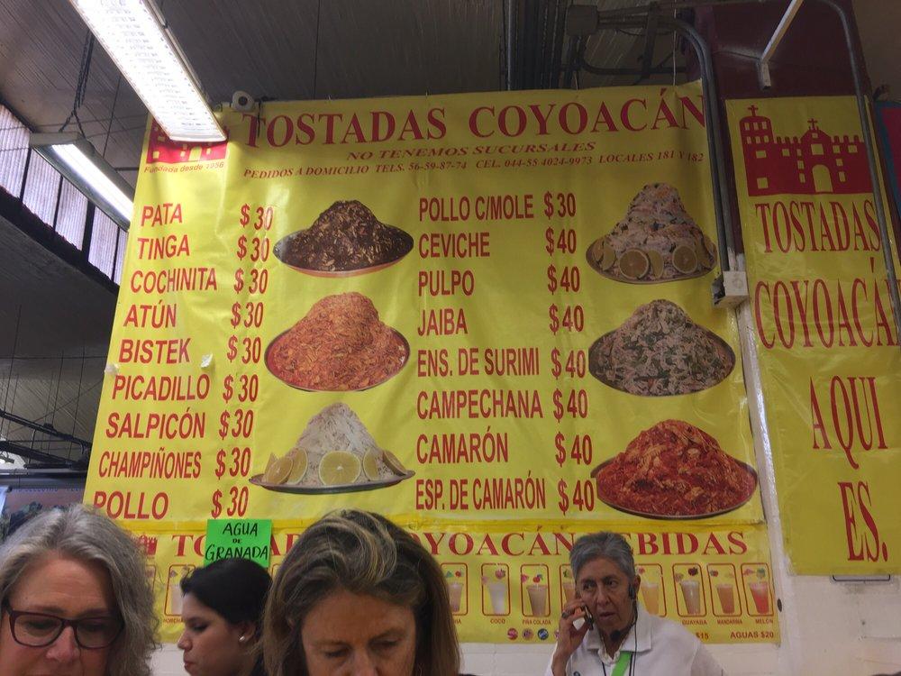 Carta Del Restaurante Tostadas Coyoac N Las Originales Ciudad Del