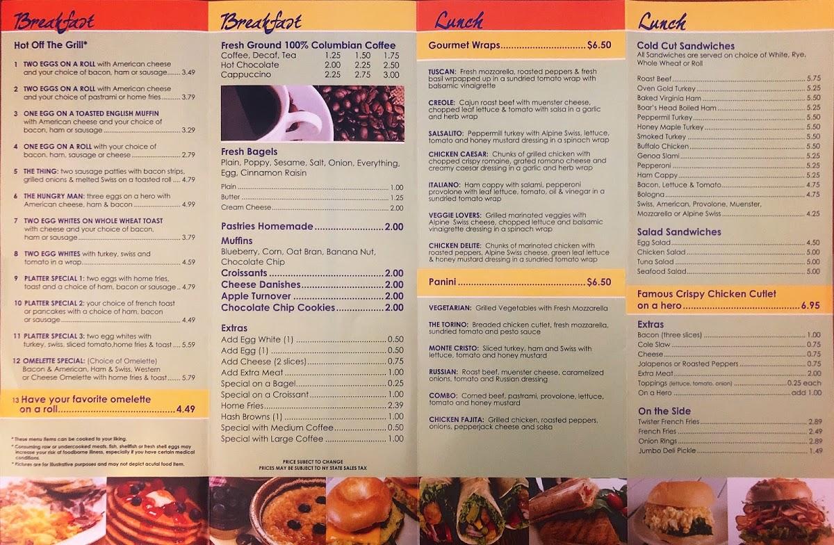 Menu at Boulevard Deli, Farmingdale