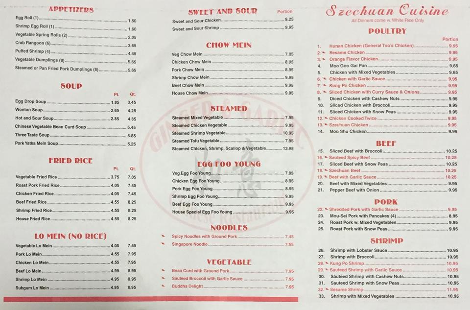 Menu at Ginger & Garlic Chinese Restaurant, Hamburg